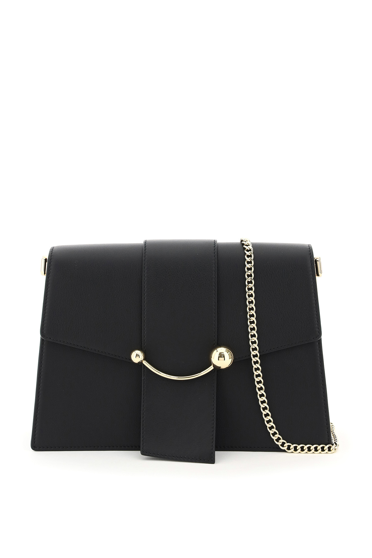 Strathberry Women's Box Crescent Leather Shoulder Bag In Black | ModeSens